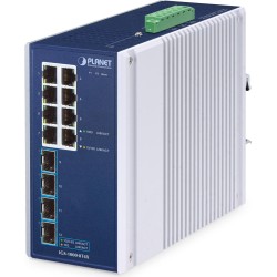 PLANET IP30 Industrial 8-Port Unmanaged Gigabit Ethernet (10/100/1000) Aluminium - Blau (IGS-1000-8T4X)