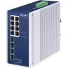 PLANET IP30 Industrial 8-Port Unmanaged Gigabit Ethernet (10/100/1000) Aluminium - Blau (IGS-1000-8T4X)
