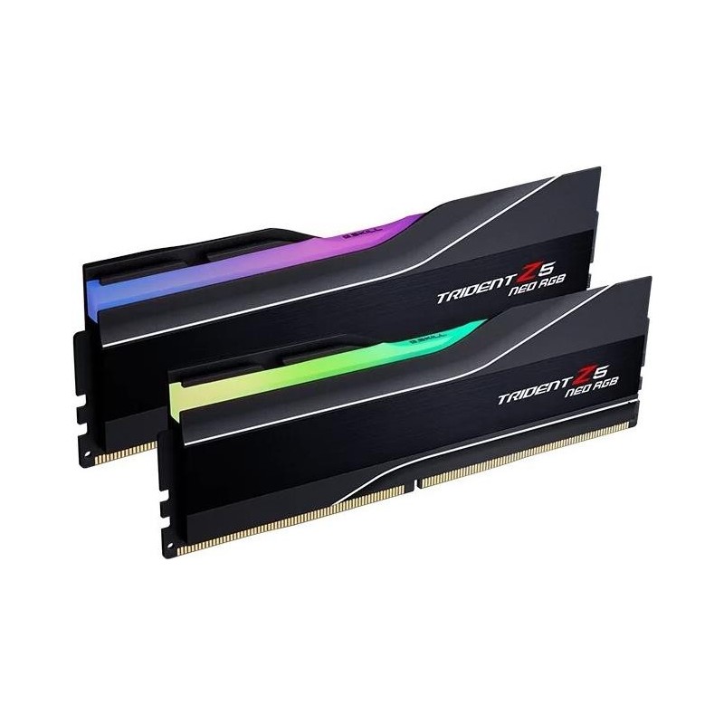 G.Skill Trident Z5 Neo RGB - DDR5 - Kit - 32GB: 2 x 16GB - DIMM 288-PIN - 6400 MHz / PC5-51200 - CL32 - on-die ECC - mattschwar