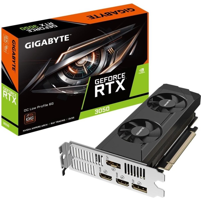 Gigabyte GeForce RTX 3050 OC 6G - Grafikkarten - GF RTX 3050 - 6GB GDDR6 - PCIe 4,0 Low-Profile - 2 x DisplayPort, 2 x HDMI - B