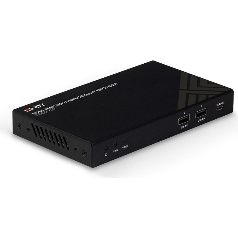 LINDY - KVM / Audio / Serial / Infrared Extender - Empfänger - HDBaseT 2,0 - über CAT 6 - USB - bis zu 150 m (38389)