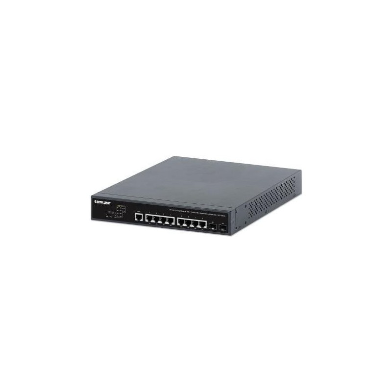 IC Intracom Intellinet - Switch - 2+/L3 Lite - managed - 8 x 10/100/1000 (PoE++) + 2 x Gigabit SFP (Uplink) - Desktop, an Rack