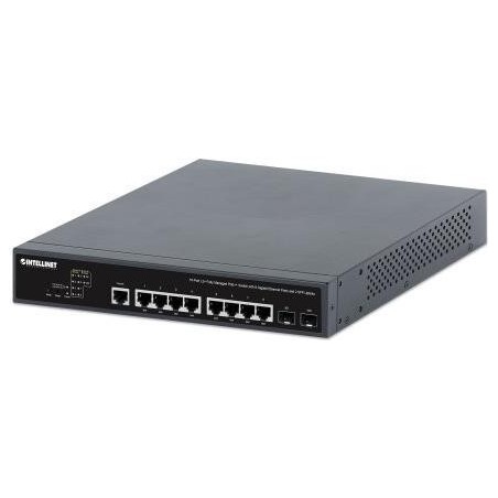 IC Intracom Intellinet - Switch - 2+/L3 Lite - managed - 8 x 10/100/1000 (PoE++) + 2 x Gigabit SFP (Uplink) - Desktop, an Rack