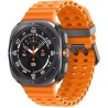 Samsung Galaxy Watch Ultra - 47 mm - Titan - intelligente Uhr mit marine band - Gummi - Orange - Bandgröße: S/M/L - Anzeige 3.8