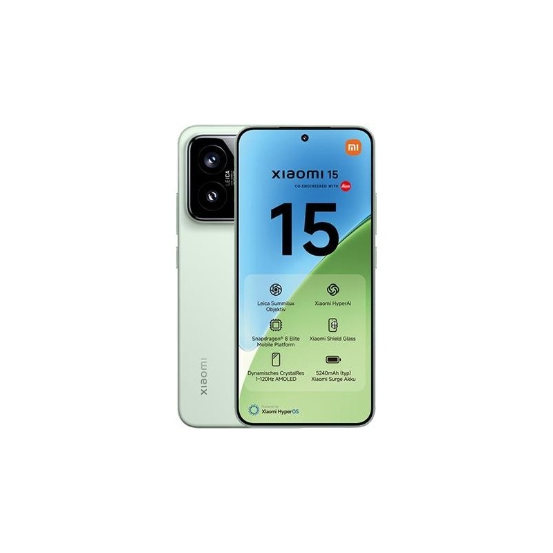 Xiaomi 15 512GB Grün 16,15cm (6,36") AMOLED Display, Android 15, 50MP Triple-Kamera  (MZB0ITWEU)