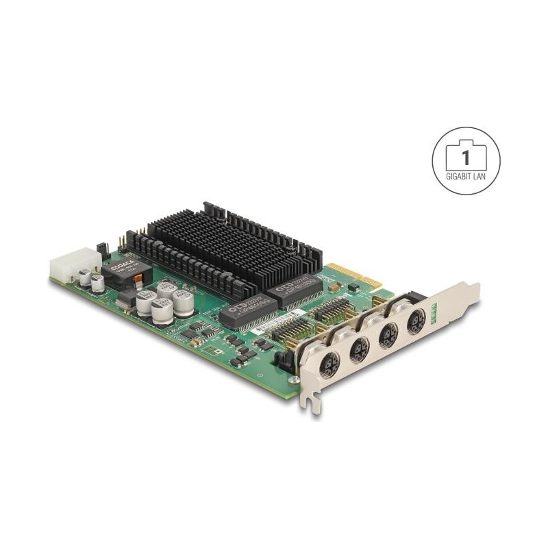 Delock 86054 - Netzwerkkarte PCI Express Gigabit Ethernet 4x M12 - Netzwerkkarte - PCI-Express (86054)