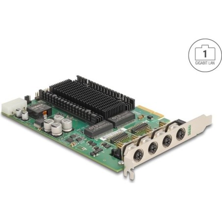 Delock 86054 - Netzwerkkarte PCI Express Gigabit Ethernet 4x M12 - Netzwerkkarte - PCI-Express (86054)