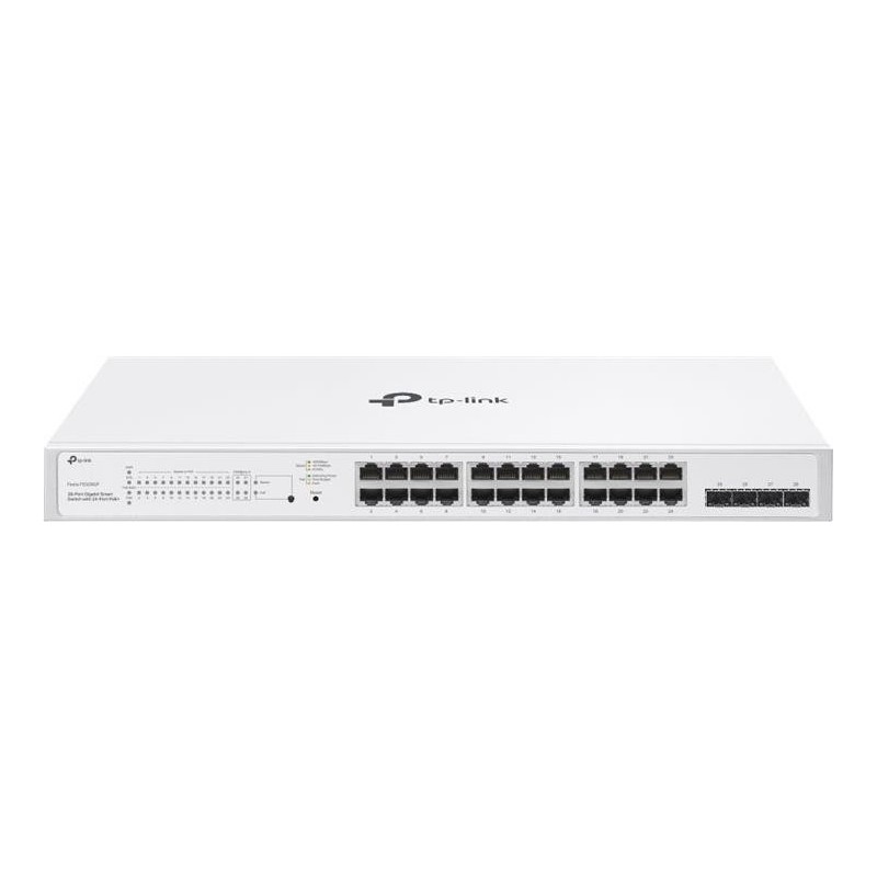 TP-Link Festa FS328GP V1 - Switch - Smart - 24 x 10/100/1000 (PoE+) + 4 x Gigabit SFP - an Rack montierbar - PoE+ (250 W) (Fest