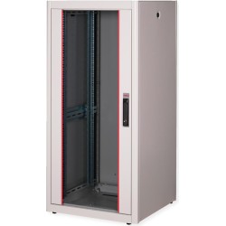 Roline Basic - Schrank Netzwerkschrank - Glas Tür - Hellgrau, RAL 7035 - 26U - 48.3 cm (19") (26.21.0035)