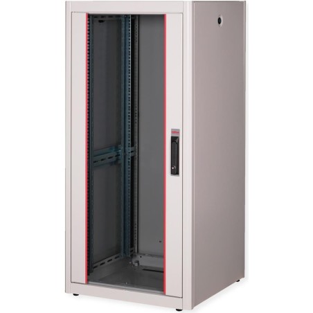Roline Basic - Schrank Netzwerkschrank - Glas Tür - Hellgrau, RAL 7035 - 26U - 48.3 cm (19") (26.21.0035)