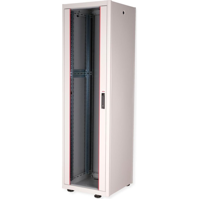 Roline Basic - Gehäuse Netzwerkschrank - mit Glastür, 600 x 600 mm (B x T) - RAL 7035, Hellgrau - 42HE - 48.3 cm (19") (26.21.0