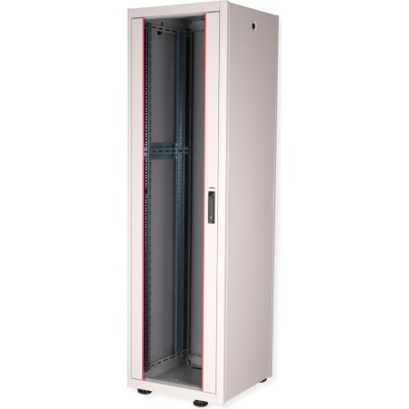 Roline Basic - Gehäuse Netzwerkschrank - mit Glastür, 600 x 600 mm (B x T) - RAL 7035, Hellgrau - 42HE - 48.3 cm (19") (26.21.0