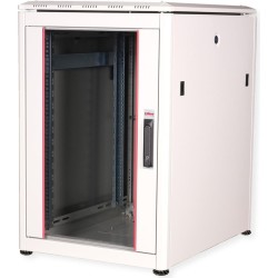 Roline Pro - Schrank Netzwerkschrank - mit Glastür, 600 x 800 mm (B x T) - Hellgrau, RAL 7035 - 16U - 48.3 cm (19") (26.21.0048