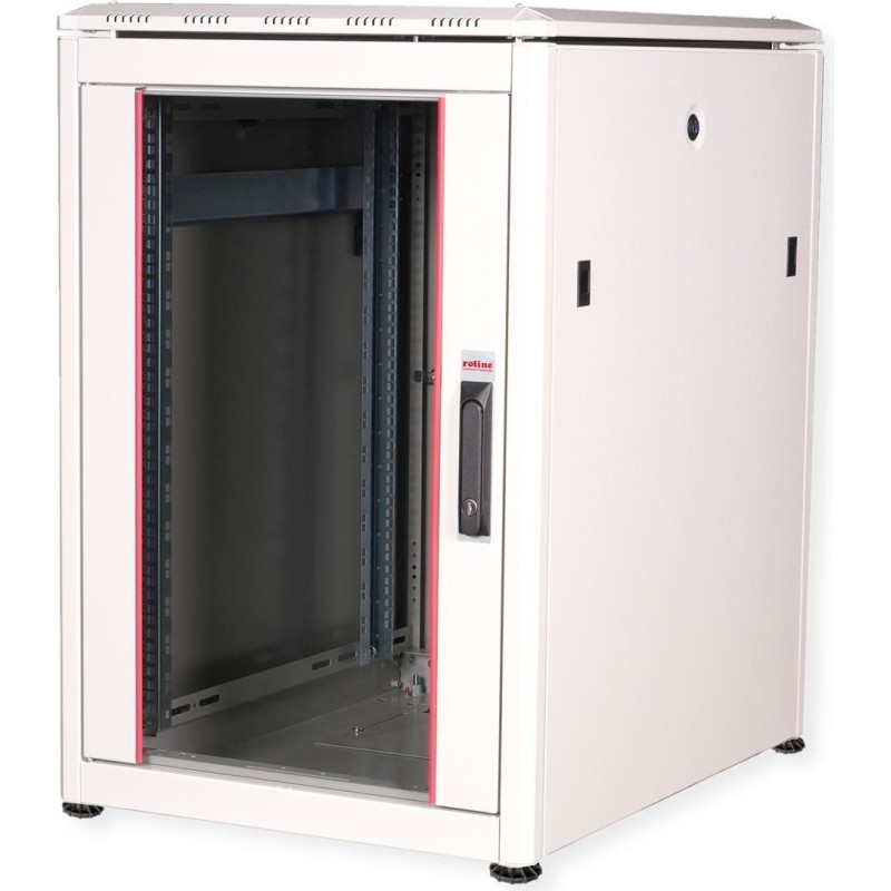 Roline Pro - Schrank Netzwerkschrank - mit Glastür, 600 x 800 mm (B x T) - Hellgrau, RAL 7035 - 16U - 48.3 cm (19") (26.21.0048