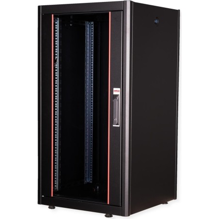 Roline Basic - Schrank Netzwerkschrank - Glas Tür - Jet Black, RAL 9005 - 22U - 48.3 cm (19") (26.21.0200)