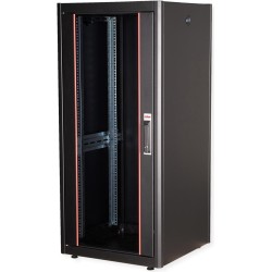 Roline Basic - Schrank Netzwerkschrank - Glas Tür - Jet Black, RAL 9005 - 26U - 48.3 cm (19") (26.21.0204)
