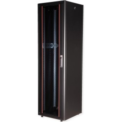 Roline Basic - Schrank Netzwerkschrank - Glas Tür - Jet Black, RAL 9005 - 42HE - 48.3 cm (19") (26.21.0211)