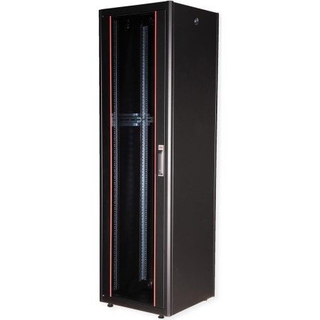Roline Basic - Schrank Netzwerkschrank - Glas Tür - Jet Black, RAL 9005 - 42HE - 48.3 cm (19") (26.21.0211)