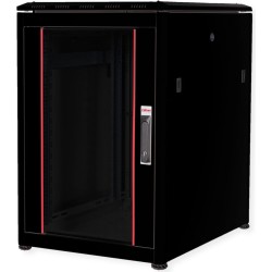 Roline Pro - Schrank Netzwerkschrank - mit Glastür, 600 x 800 mm (B x T) - Jet Black, RAL 9005 - 16U - 48.3 cm (19") (26.21.021