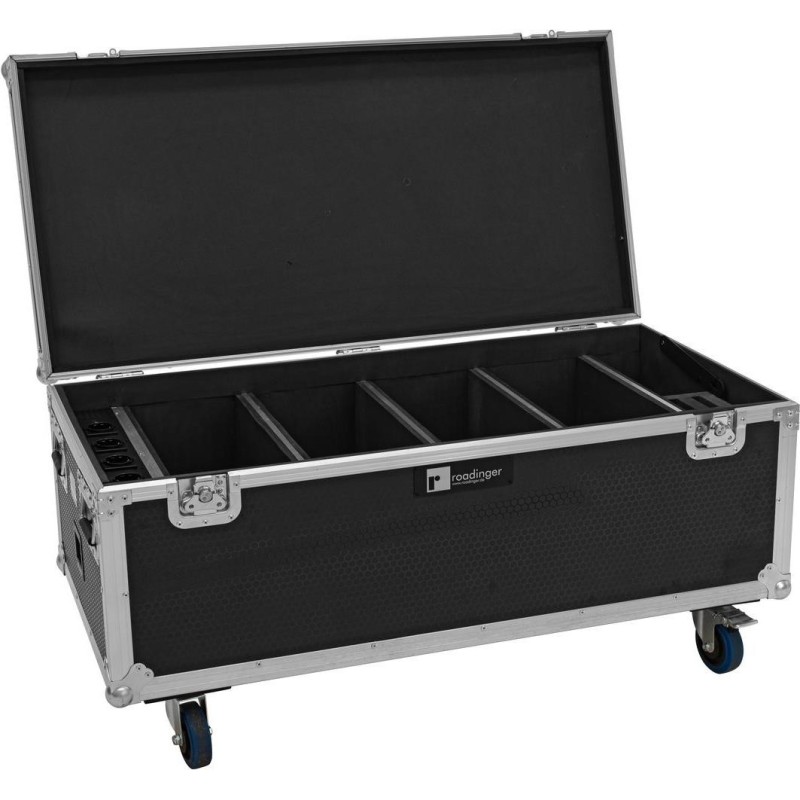 ROADINGER Flightcase 4x AKKU Multiflood IP 18x10W RGBW Wash CRMX mit Ladefunktion (31005248)