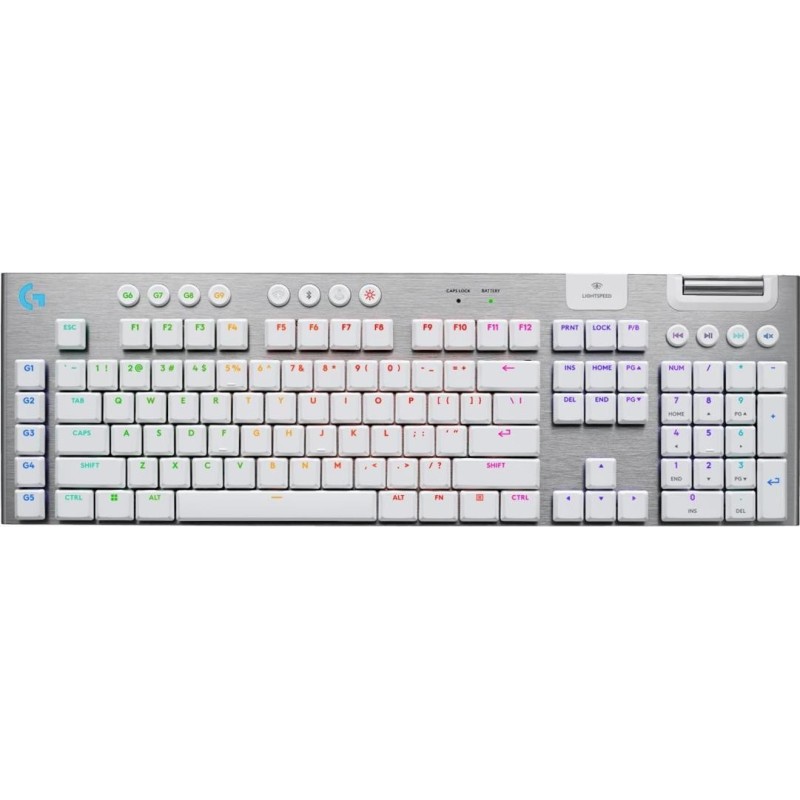 Logitech G G915 X - Tastatur - LIGHTSPEED - full size - Hintergrundbeleuchtung - kabellos - 2.4 GHz, USB, Bluetooth 5.0 - AZERT