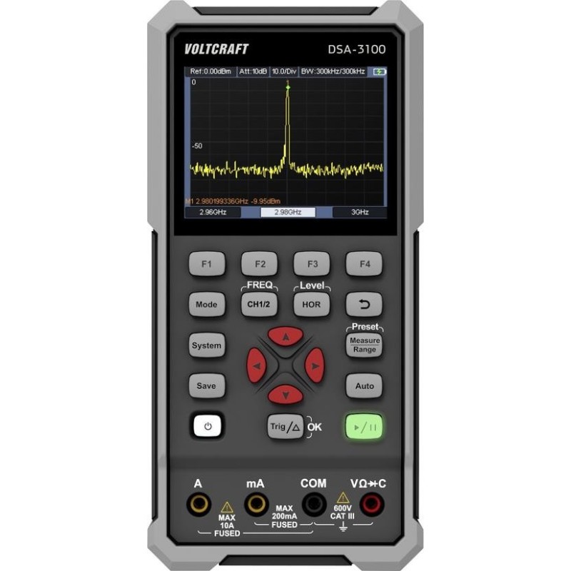 Voltcraft DSA-3100 Hand-Oszilloskop 100 MHz 2-Kanal 500 MSa/s 8 kpts 8 Bit Handgerät (VC-16968915)