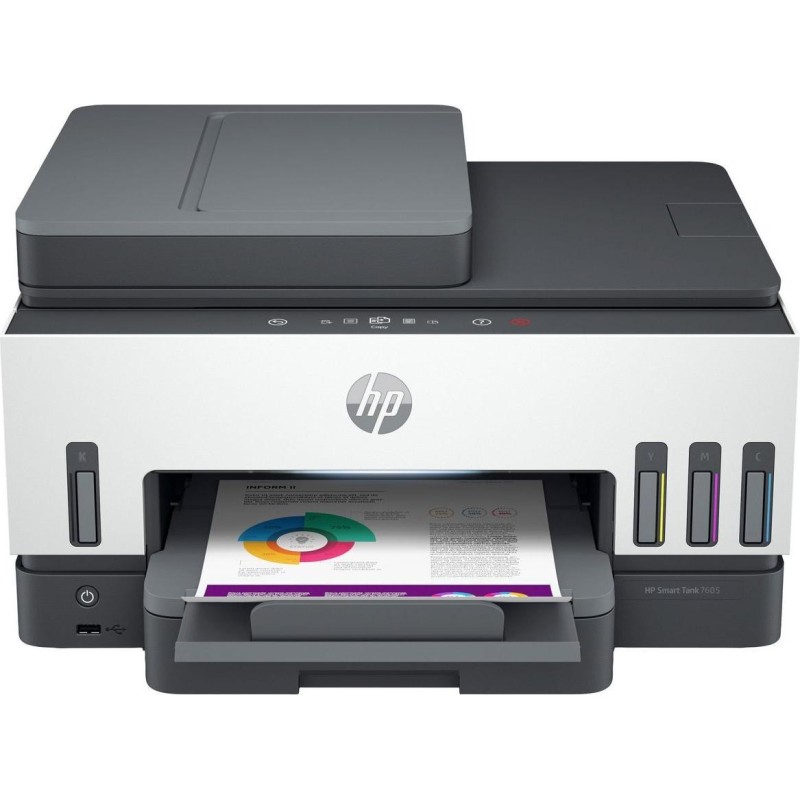 HP Smart Tank 7605 All-In-One, Home Office, Print, Copy, Scan, Fax, Adf And Wireless, 35-Sheet Adf Scan To Pdf (28C02A)