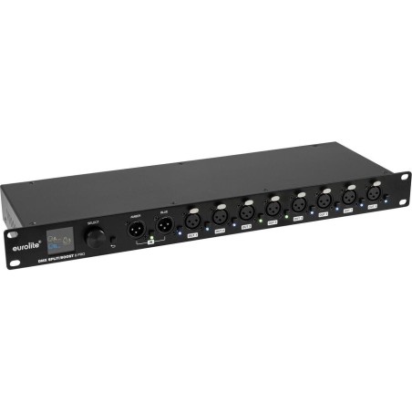 EUROLITE DMX Split/Boost 8 PRO 3pol Rack-Splitter 2in/8out RDM mit OLED-Display