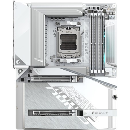 Gigabyte AORUS X870 STEALTH ICE - Motherboard - ATX - Socket AM5 - AMD X870 Chipsatz - USB-C 3.2 Gen 2x2, USB 3.2 Gen 2, USB 3.