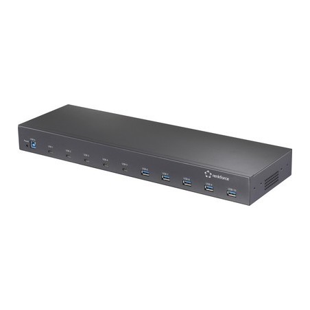 Renkforce 19" Rack Mount 10-Port USB 3.2 Gen 2 Hub 3.2 2-Hub für industrielle (RF-6627278)