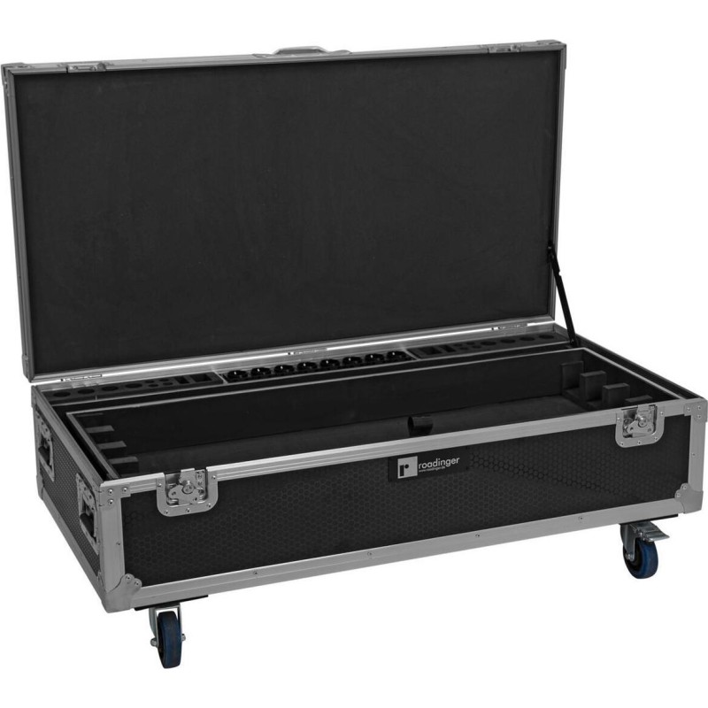 ROADINGER Flightcase 8x AKKU IP Pixel Tube 360 PRO CRMX mit Ladefunktion Rollen