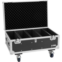 ROADINGER Flightcase 4x LED Strobe SMD PRO mit Lenkrollen 85x53x49 cm 100 kg Last