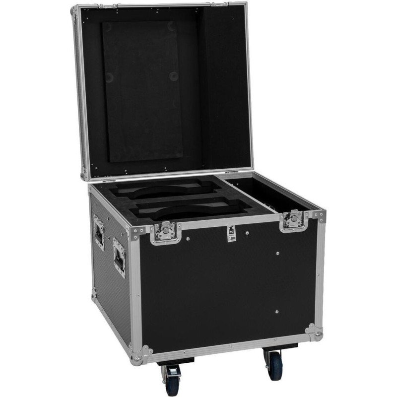 ROADINGER Flightcase PRO 2x IP TMH-W285 mit Rollen schwarz 100kg Traglast