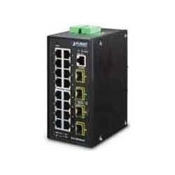 PLANET IGS-20040MT - Switch - managed - 16 x 10/100/1000 + 4 x Gigabit SFP - an DIN-Schiene montierbar, wandmontierbar - AC 24