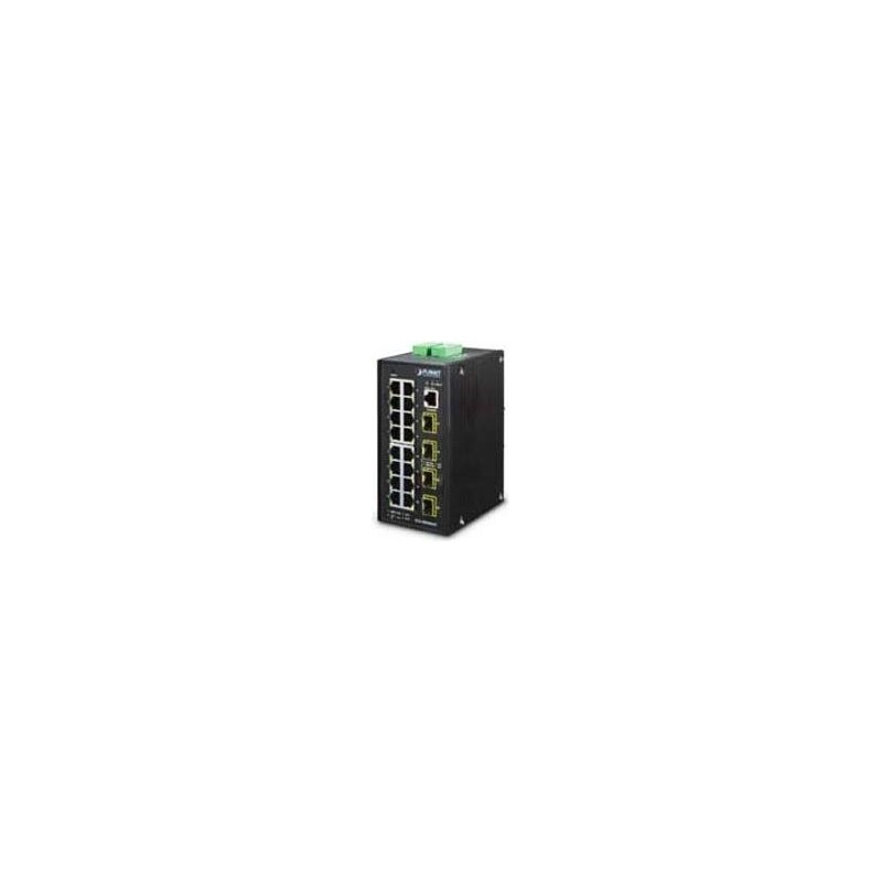 PLANET IGS-20040MT - Switch - managed - 16 x 10/100/1000 + 4 x Gigabit SFP - an DIN-Schiene montierbar, wandmontierbar - AC 24