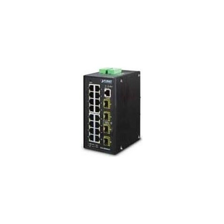 PLANET IGS-20040MT - Switch - managed - 16 x 10/100/1000 + 4 x Gigabit SFP - an DIN-Schiene montierbar, wandmontierbar - AC 24