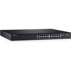 Dell Networking N1524P - Switch - L2+ - managed - 24 x 10/100/1000 + 4 x 10 Gigabit SFP+ - Luftstrom von vorne nach hinten - an