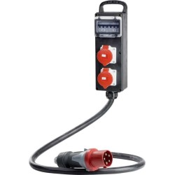 AS Schwabe 60806 Vollgummi-Verteiler-Leiste S 10 32 A 32 A 1 CEE-Stecker 32 A, 5polig 400 V IP44 (60806)