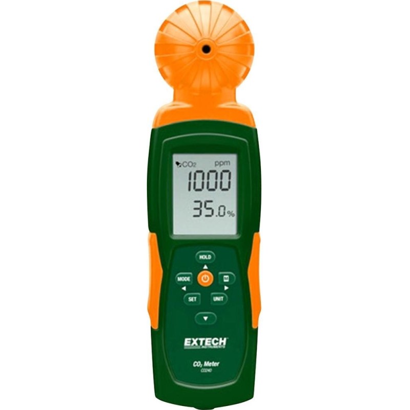 Extech Kohlendioxid-Messgerät CO240 0 bis 9999 ppm mit Temperaturmessfunktion, mit USB-Schnittstelle, mit Datenloggerfun (CO240