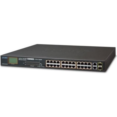 PLANET FGSW-2622VHP - Switch - nicht verwaltet - 24 x 10/100 (PoE+) + 2 x Kombi-Gigabit-SFP - an Rack montierbar - PoE+ (FGSW-2