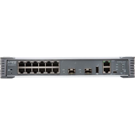Juniper Networks EX Series EX2300-C-12T - Switch - L3 - managed - 12 x 10/100/1000 + 2 x Gigabit SFP / 10 Gigabit SFP+ - an Rac