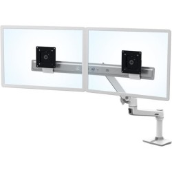 ERGOTRON LX Dual Direct Monitor Arm in Weiß - Monitor Tischhalterung mit patentierter CF-Technologie für 2 Bildschirme bis 68,6