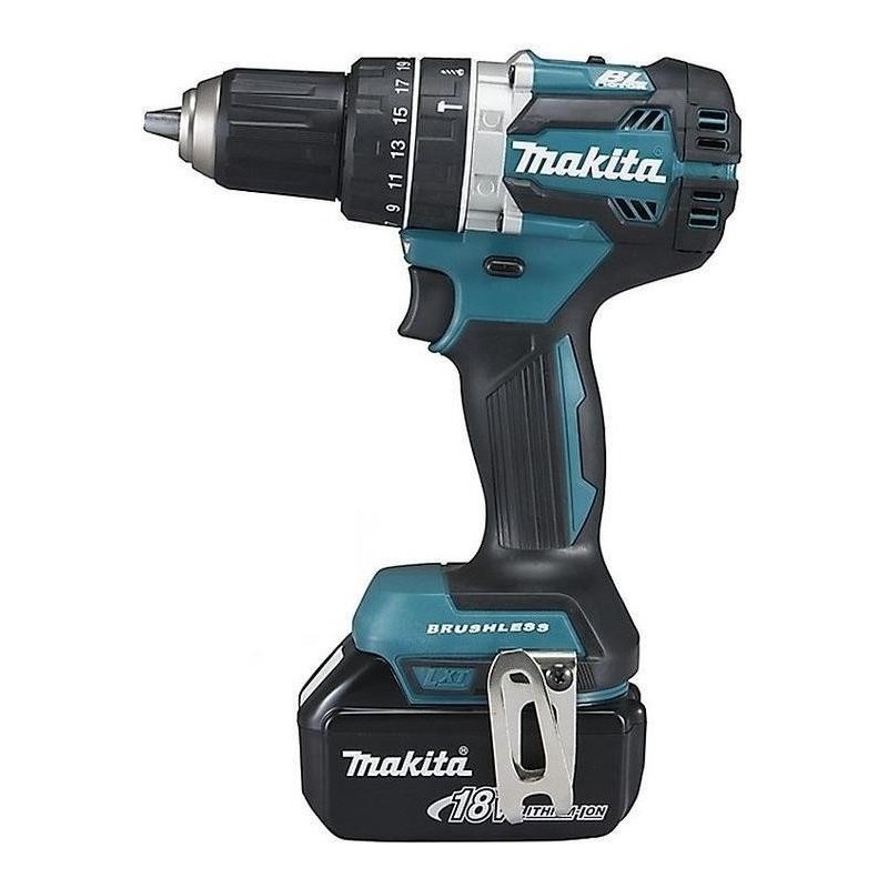 Makita DHP484 - Bohrhammer/Treiber - schnurlos - 2 Geschwindigkeiten - Bohrfutterschlüssel 13 mm - 54 N m - 2 Akkus - 18 V (DHP