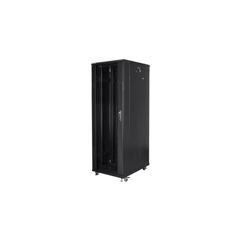 Lanberg-Schränke FF01-8847-12B (47U, 19 " 800mm 800 mm, stehend, voll, Glas, 800 kg, schwarz) (FF01-8847-12B)