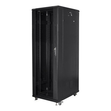 Lanberg-Schränke FF01-8847-12B (47U, 19 " 800mm 800 mm, stehend, voll, Glas, 800 kg, schwarz) (FF01-8847-12B)