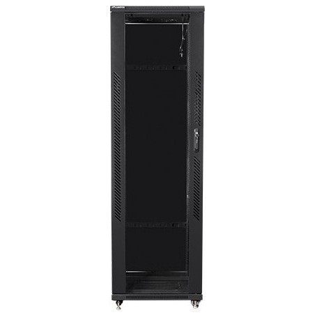 Lanberg FF01-6642-12B (42U, 19 ", 2050 mm 600 mm 600 mm, Stehschränke, Full, Glas, 800 kg, schwarz) (FF01-6642-12B)