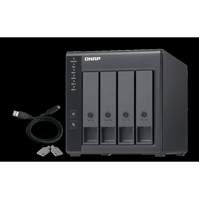 QNAP TR-004 - Festplatten-Array - 0 TB - 4 Schächte (SATA-300) - USB 3.2 Gen 1 (extern)