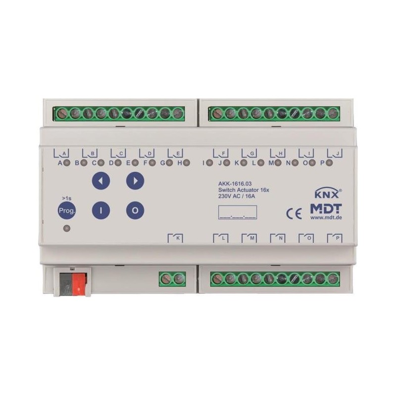 MDT AKK-1616.03 Schaltaktor 16-fach, 8TE, REG, 16A, 70µ (AKK-1616.03)