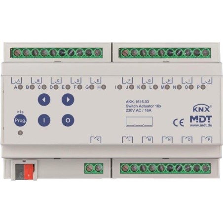 MDT AKK-1616.03 Schaltaktor 16-fach, 8TE, REG, 16A, 70µ (AKK-1616.03)