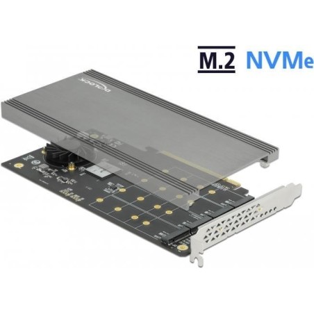DeLOCK PCI Express x16 Card to 4 x internal NVMe M.2 Key M - Schnittstellenadapter - M.2 - Expansion Slot to M.2 - M.2 NVMe Car